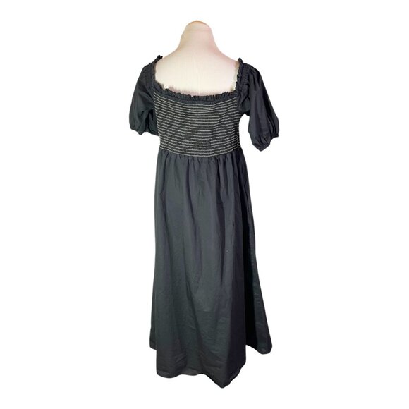 Old Navy XL Fit & Flare Off-The-Shoulder Puff-Sleeve Smocked Cotton-Poplin Dress - Picture 6 of 9